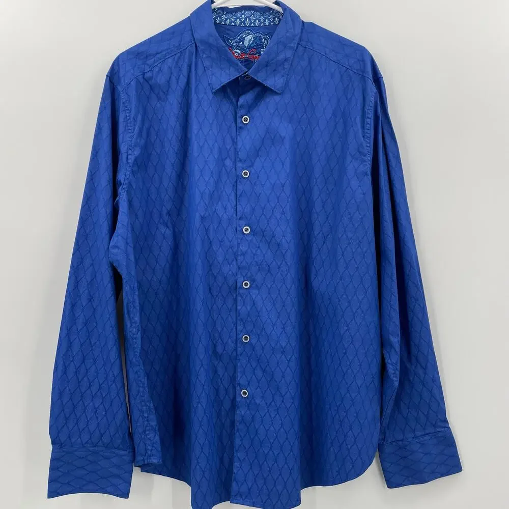 Robert Graham Men's Becker Long Sleeve Shirt, Button Down, Sz. 2XL Preppy